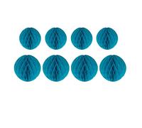 8pc Honeycomb Balls Party Decorations 8'' 10'' Tissue Paper Pom Poms Flower Balls Hanging Paper Honeycomb Balls for Party Baby Shower Birthday Wedding Nursery Wall Decor(8'' 10'' Teal)