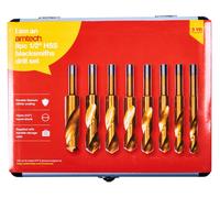 8Pc Hss Titanium Blacksmiths Silver Deming Drill Bits 1/2" Shank Size 14 - 25Mm