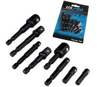 8PC Impact Driver Socket ADAPTORS 1/4" 3/8" 1/2" - 1/4" HEX DR