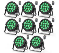 8pc LED Par Stage Lights, RGBW DMX512 4/8 Channel, 7 Modes Uplighting With Remote Control for Wedding Club KTV Disco Party
