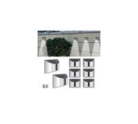 8Pc LED Solar Power Garden Fence Lights Wall Light Patio Security Lamp
