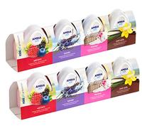 8Pc Mini Gel Air Fresheners Value Pack Wild Berry, Sweet Vanilla, Lavender & Fresh Linen Fragrance Up to 28 Days of Freshness Bathroom Toilet Home Office