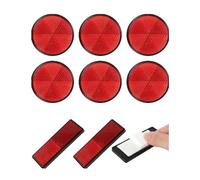 8pc Muliti Purpose Red Light Reflectors Rear Trailer Reflector Disks Caravan Bike