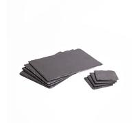 8pc Placemat and Coaster Set with 4x Black Slate Placemats and 4x Coasters Artesa Black One Size