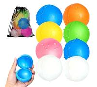8PC Reusable Water Balloons Set, Self-Sealing Refillable Silicone Water Bombs for Outdoor Pool Games, Quick-Fill Summer Water Toys for Adults, Eco-Friendly Alternative to Disposable Balloons