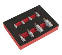 8pc Ribe Star Socket Bit Set - 1/4" 3/8" & 1/2" Square Drive - S2 Steel Shaft