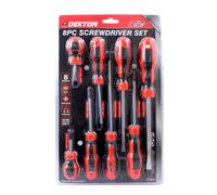 DEKTON DT65267 Screwdriver, Black/Red, Set of 8 Piece