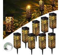 8Pc Solar Powered Led Stake Lights Garden Patio Lawn Lighting Waterproof Outdoor