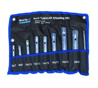 8Pc Tubular Box Spanner Back Nut Tap Wrench Set Monobloc 6-22mm & Wallet Bluespot 04308