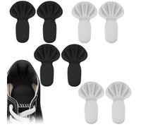 8Pca Back of Heel Cushion Pads, Self Adhesive Heel Grips Inserts, Heel Grips for Ladies Shoes, for Boots, Loose Shoes Too Big, Self-Adhesive Foot Cushions Pads for Women Men (4 Pairs, Black and Grey)
