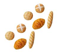 8Pcs 1/12 Miniature Bread Dollhouse Decoration Accessories,4 Different Types of Bread for Miniature Food Dollhouse,Resin Mix Bakery Bread Mini House Food Decoration Accessories