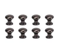 8pcs 1:12 Scale Dollhouse Miniature Handle Knobs Round Head Handle Knobs Metal Simple Style Dollhouse Door Handle Knobs (Black)