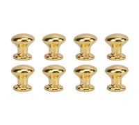 8pcs 1:12 Scale Dollhouse Miniature Handle Knobs Round Head Handle Knobs Metal Simple Style Dollhouse Door Handle Knobs (Gold)