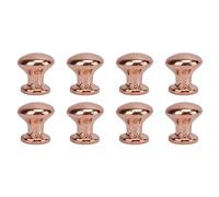 8pcs 1:12 Scale Dollhouse Miniature Handle Knobs Round Head Handle Knobs Metal Simple Style Dollhouse Door Handle Knobs (Red Copper)