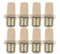 8pcs 1/4 Inch Copper Air Silencer Mufflers for Pneumatic Valves | Flat Head Solenoid Valved Connector, Threaded Installation, Golden Finish, Compressed Air Systems