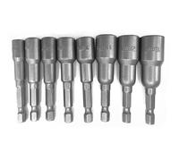 8pcs 1/4 inch Hex Magnetic Nut Driver Socket Set Metric Impact Drill Bits 6 to 13mm Adapter