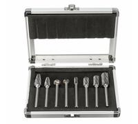 8pcs 1/4 Inch Shank Double Cut Carbide Rotary Burr Die Grinder Grinding Head Bit Tool Set