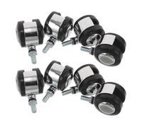 8pcs 1.5 Inch Office Chair Casters Replacement for Gaming Chairs | M8 Threaded Stem, Alloy Nylon Build, Gravity Brake Design, Black Finish for Wood Floors