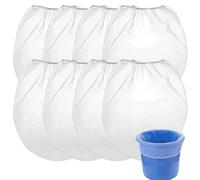 8Pcs 1 Gallon Paint Strainer Bags, Fine Mesh Nylon Filter Bags with Elastic Top, Reusable Disposable Paint Filter for Liquid Filtering & Home Brewing, Paint Gardening, White (28×30cm)