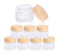 8PCS 10MLGlass Cosmetic Containers with lids，Round Frosted Glass Jars with Leakproof lids,Small Empty Glass Sample Jars for Makeup Lip Scrub Balm Lotions Sample Eye Creams DIY (8 PACK 10ML)