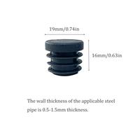 8pcs 14/16/19/22/25/30/35/40/45/50mm Round Plastic Black Blanking End Cap Tube Pipe Insert Plug(19mm 8pcs)