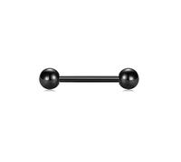 8Pcs 14G Crystal Ball Nipple Tongue Shield Ring Barbell Body Piercing Jewelry Retainer Black Kit Deft and Attractive