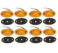 8pcs 16 LEDs Amber Side Marker Neon Oval Lights 12V 24V For Neon Trailer Truck Lorry