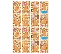 8pcs/16pcs Removable Capybaras Puzzle Sticker Suitable for Party Decorations and Gift Wrapping Waterproof Decal Animal Lover Gifts