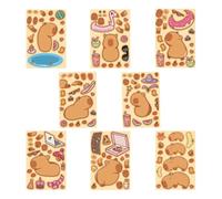 8pcs/16pcs Removable Capybaras Puzzle Sticker Suitable for Party Decorations and Gift Wrapping Waterproof Decal Animal Lover Gifts