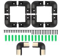 8PCS 16X16MM V Shape LED Strip Channel 270 Degree Black Connector, Positive Angle Turning Link Solution with Mounting Kit, 45 Curved Cover Profile Outer Corner Kit with Screws & Anchors