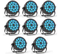 8PCS 18 x10 W RGBW Led Par Light, LED Stage Spotlight,DMX512, 4/8 Channel Sound Control, Automatic, Strobe, Master-Slave Mode for Wedding Stage Beam KTV Party DJ Theater Auditorium Bar