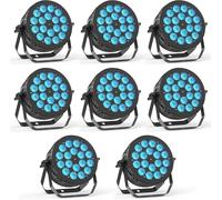 8PCS 18 x10 W RGBW LED Par Light, LED Stage Spotlight,DMX512, 4/8 Channel Sound Control, Automatic, Strobe, Master-Slave Mode for Wedding Stage Beam KTV Party DJ Theater Auditorium Bar