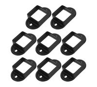 8pcs 2 Inch Square Post Base Bracket Black Iron for Railing | Powder Coated Matte Finish, Preset Bolt Holes, Surface Mount Design, Mailbox Plate Holes, DIY or Contractor Use