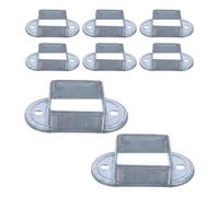8pcs 2 Inch Square Railing Post Mount Base Flange for Deck Boards | Iron, Powder Coated Finish, Preset Bolt Holes and Mailbox Plate, Dock Repair Use