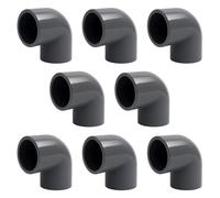 8PCS 20 mm 90° PVC Elbow Pipe Fittings,Gray Conduit Fittings & Elbow Pipe Connectors for Irrigation, Hydroponics, PVC Plumbing, DIY Shelf Building, Solvent-Weld Installation