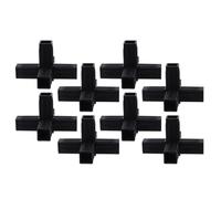 8pcs 20mm Square Pipe Tube Connector 5 Way Plastic Fitting | Black Colour, Rust-resistant Design, Stable Support Smooth Inner Groove, for DIY Projects and Workspace