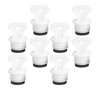 8pcs 21mm Rubber Hot Water Bottle Plug with Screw Cap for Winter | Leakproof Seal, Comfortable to Hold Handle, for Dorm Use, Sports, White Finish, 3.5x2.5x2.5cm