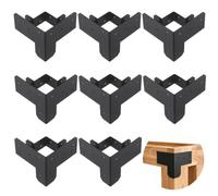 8PCS 3-Way Workbench Corner Brackets, Heavy Duty Right Angle Support Fits 4x4 and 2x4 Lumber, Mounting Screws Included, Suitable for Workstation Shelving and Pergola Framework Construction (8PCS)