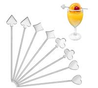 8pcs 304 Stainless Steel Cocktail Picks, 4.5 Inch Cocktail Picks for Drinks, Fancy Cocktail Skewers, Metal Cocktail Picks, Cocktail Garnish Skewer, Cocktail Accessories (8pcs)