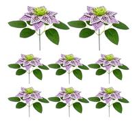 8Pcs 3D Purple Artificial Flowers DIY Desktop Diamond Art Kit Adults Home Decor