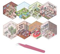 8pcs 3D Sticker Scene, Sticker Therapy, 3D Stickers, 3D House Stickers, Fun DIY 3D Stickers, Make Your Own Supermarket, Restaurant, Scene Stickers for Adult Kid Relief Stress Pass The Time