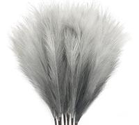 8Pcs 3FT Colorful Faux Pampas Grass, JOENCOST Fake Artificial Pampass Grass Decor, Filler Tall Pampas Grass Reed Fluffy Stems Plant for Home Boho Living Room Wedding Decoration (Gray)