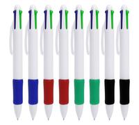 8pcs 4 Colour Pen All In One Retractable 4 In 1 Ballpoint Pen Multi Coloured Green Blue Red Black Ink Professionals Office School Stationery Supplies Gift for Students Children Teachers Nurse Writing