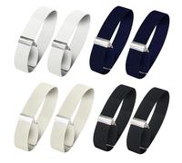 8pcs (4 Pairs) Shirt Sleeve for Men Sleeve Garters Adjustable Elastic Shirt Sleeve Holders Unisex Anti-slip Long Sleeve Shirt Holder One Size Armbands to Keep Sleeves Up 4 Color