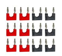 8pcs 4mm Electrical Connector Banana Short-circuit Terminal Couple Adapter J.20004(Black 8Pcs)