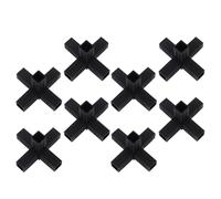 8pcs 5-Way Plastic Square Tube Connector Joint for Handrail Pipes | 20mm Corner Fitting, Secure Insertion, Smooth Inner Groove, Rust-resistant Black Design for Wire Shelves and Workspace