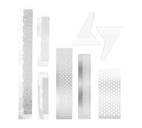 8pcs 5D Diamond Painting Ruler with Diamond Painting Fix Tools Stainless Steel DIY Drawing Ruler Diamond Mesh Ruler Dot Painting Tool 216 400 520 599 699 800 Blank Grids for DIY Art Crafts