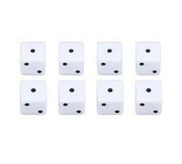 8PCS 6 Sided Dice Set Standard Square Corner Game Dice for Board Games Math Teaching Durable Plastic Educational Toy Kids Classroom 24x24x24mm (White)