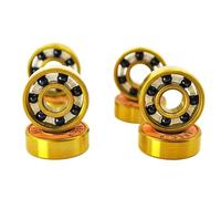 8pcs 608 2RS Hybrid Black Ceramic Ball Bearing 8 * 22 * 7mm silicon nitride Roller Skate Skateboard Wheel Golden Bearings