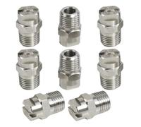 8Pcs 65 Degree High Pressure Spray Nozzle, High Pressure Fan Nozzle for Water Broom and Underbody Cleaner, 1.3 mm Opening Spray Tip, 1/4 Inch Thread Connection